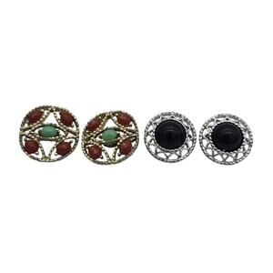 Vtg Sarah Coventry "Jet Set" & "Acapulco" Clip On Earrings 2 Pairs